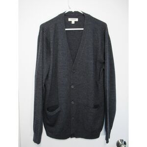 Goodthreads Men's Charcoal V-Neck Cardigan 100% Merino Wool Size XL Grandpacore